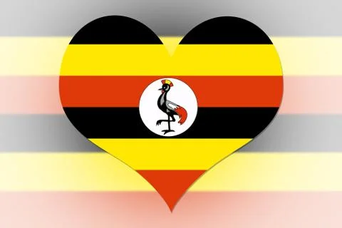 Uganda flag heart Stock Illustration