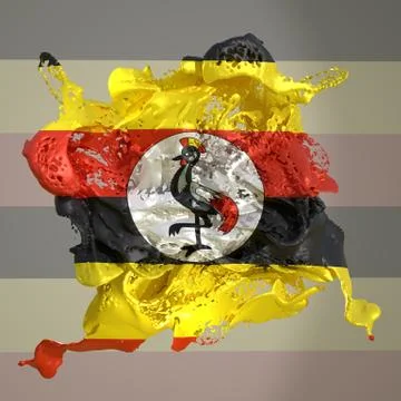 Uganda flag liquid Stock Illustration