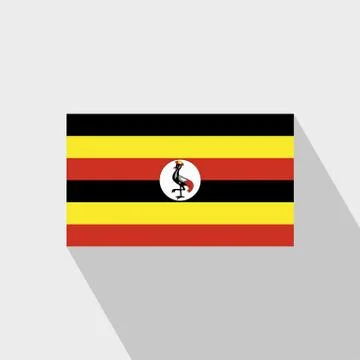 Uganda flag Long Shadow design vector Stock Illustration