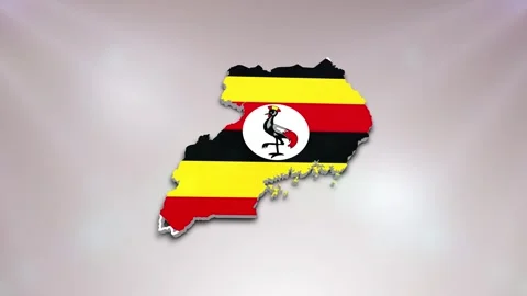 Uganda Flag on Map Stock Footage 277948619
