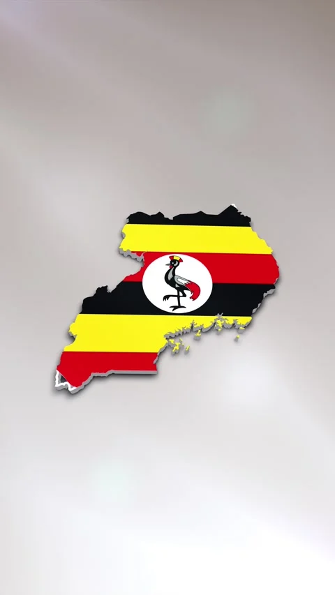Uganda Flag on Map Stock Footage 278210080