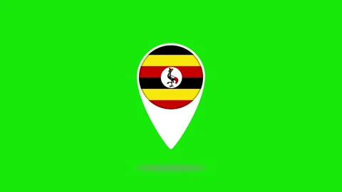 Uganda flag marker bouncing on green screen Stock Footage 318598666