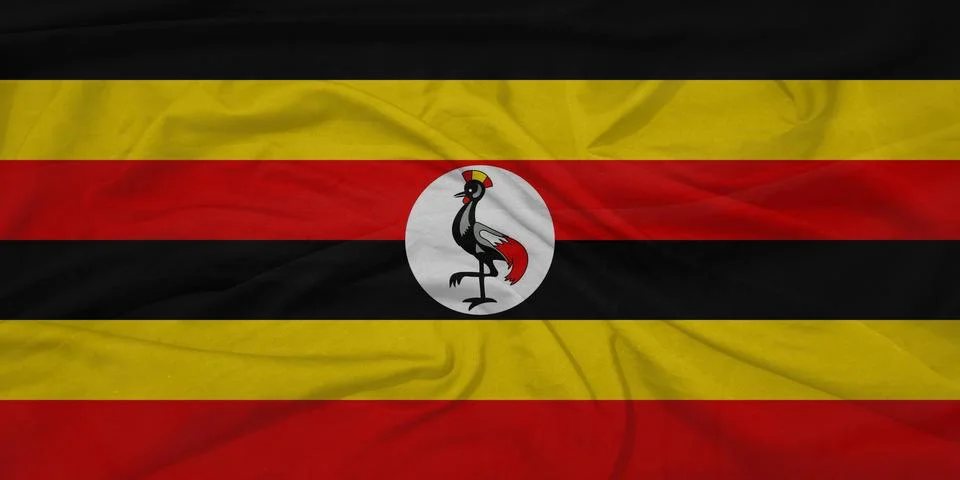 Uganda Flag moving in wind イラスト素材