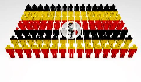 Uganda flag parade Illustrazione stock