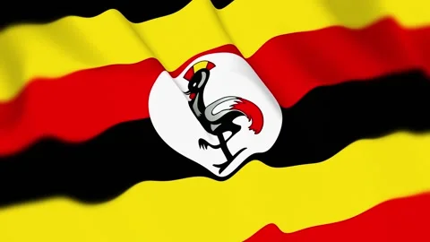 Uganda Flag Seamless Loop 4k 60fps on Sky Background Stock Footage 340351899