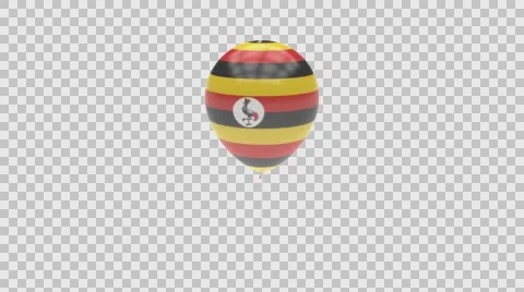 Uganda flag textured balloon rotating Alpha Video stock 61723735