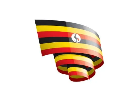Uganda flag, vector illustration on a white background Stock Illustration