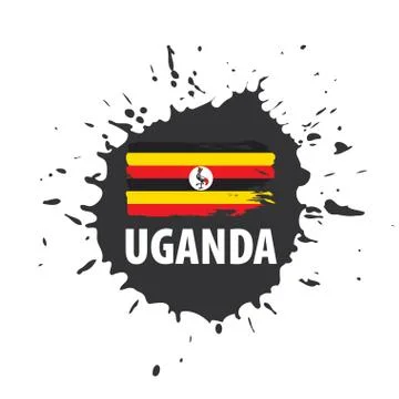 Uganda flag, vector illustration on a white background Stock Illustration
