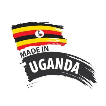 Uganda flag, vector illustration on a white background Stock Illustration