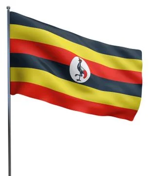 Uganda Flag Waving Stock Illustration