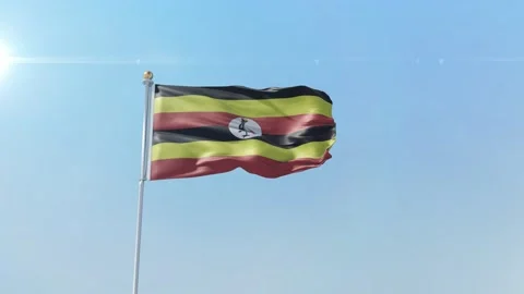 Uganda flag zoom alpha sky Stock Footage 139727953