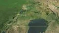 Uganda, glide over the map, outlined 4k or 4k+ Resolution