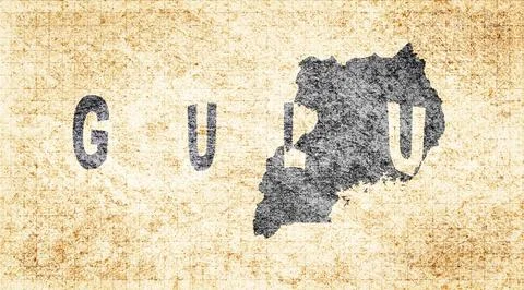 Uganda Gulu Typography Map Stock Illustration