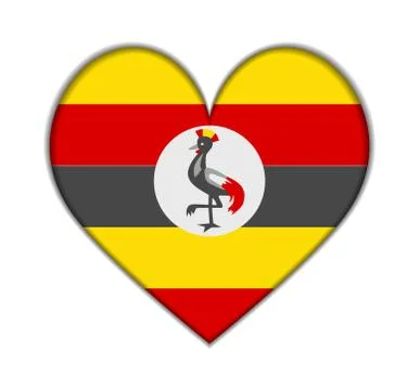 Uganda heart flag Stock Illustration