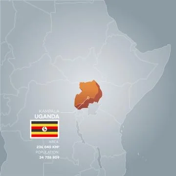 Uganda information map. Stock Illustration