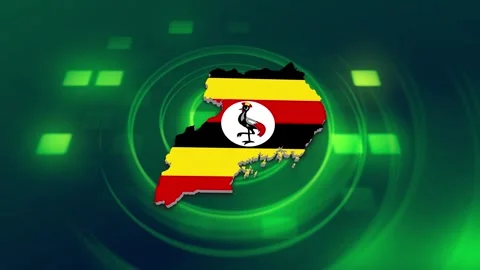 Uganda Map and Flag Background Stock Footage 344032508