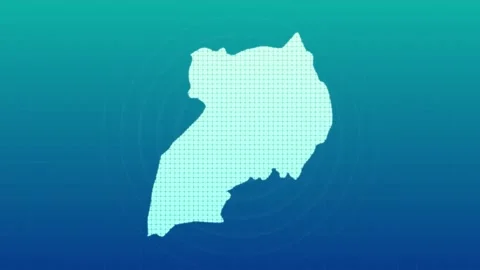 Uganda map animation, Glowing neon Uganda map animation background. country terr Stock Footage 319075507