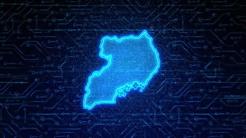 Uganda Map Digital Technology Opener Video stock 335082660