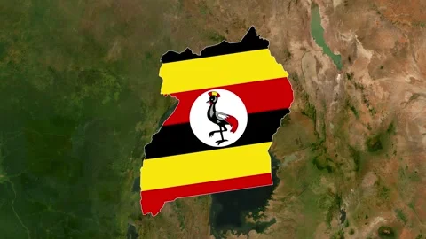 Uganda Map with flag animation Stock Footage 309274233