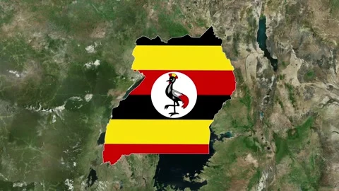 Uganda Map with flag animation, Uganda Map Stock Footage 309274468