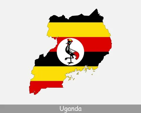 Uganda Map Flag Stock Illustration