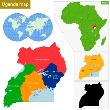 Uganda map Stock Illustration