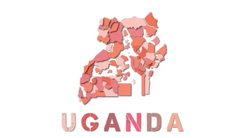 Uganda map with paper regions. Animated country map growing from regions and ... Stock Footage 230962658