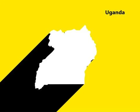 Uganda Map on retro poster with long shadow Illustrazione stock
