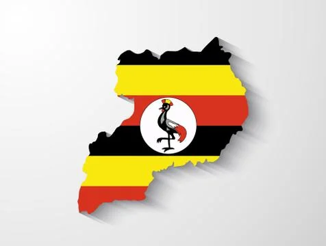 Uganda map with shadow effect Stock Illustration