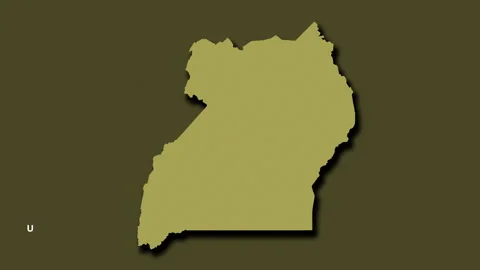 Uganda map - solid. Shadow. Pattern. Labels Stock Footage 322898987