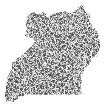 Uganda Map of Triangles Stock Illustration