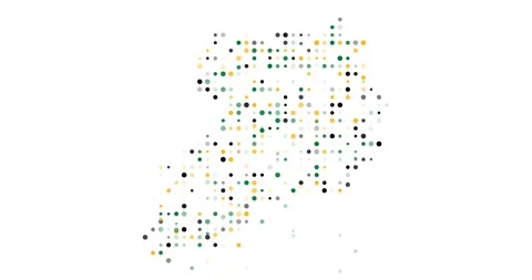 Uganda Modern Map Design with Flying Circles Effect Stock Footage 315602508