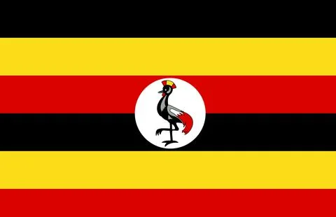 Uganda National Flag Stock Illustration
