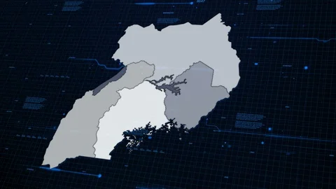 Uganda network map Stock Footage 87977478