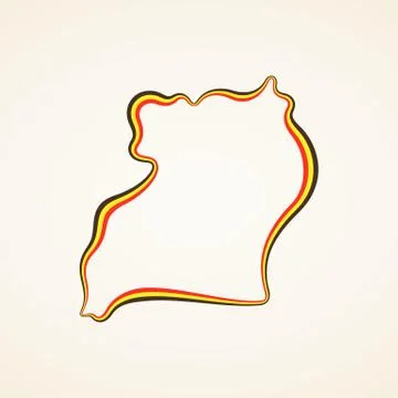 Uganda - Outline Map Stock Illustration