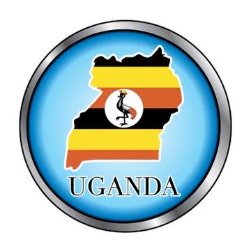 Uganda Round Button Stock Illustration