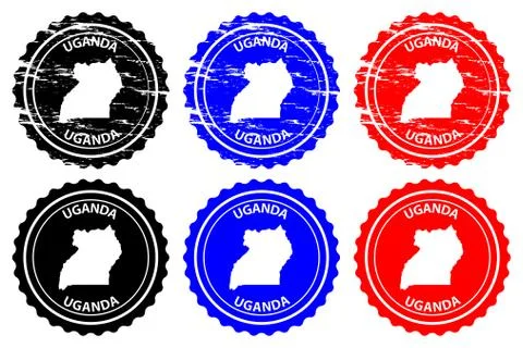 Uganda rubber stamp Illustrazione stock