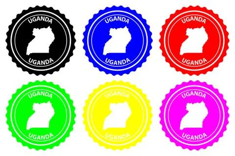 Uganda rubber stamp Illustrazione stock