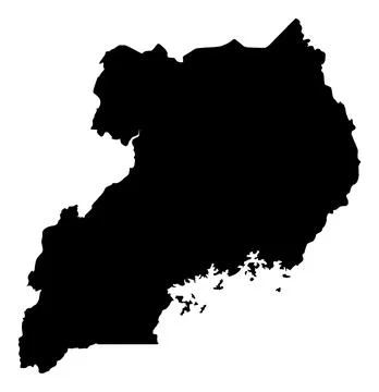 Uganda Silhouette Map Stock Illustration