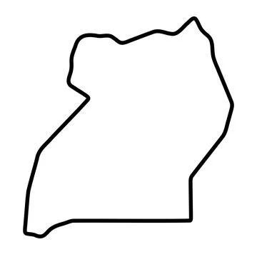 Uganda simplified vector outline map Stock Illustration