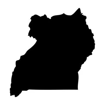 Uganda vector map silhouette Stock Illustration