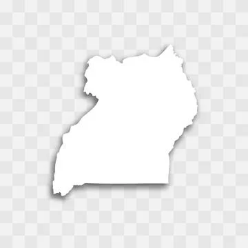Uganda vector map silhouette Stock Illustration