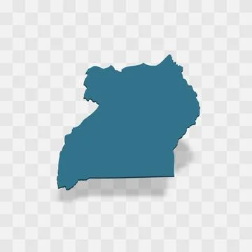Uganda vector map silhouette Stock Illustration