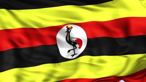 Uganda Waving Flag Background Stock Footage 204132917