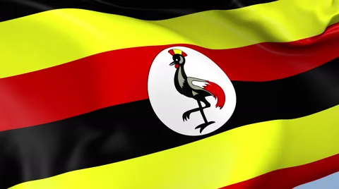 Uganda Waving Flag Background Loop Stock Footage 64226706