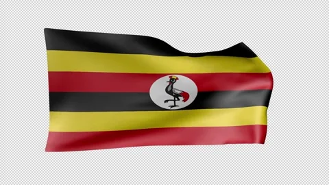 Uganda Waving Flag Transparent Alpha Stock Footage 274438443