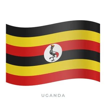 Uganda waving flag vector icon. Vector illustration isolated on white. Stock-Illustration