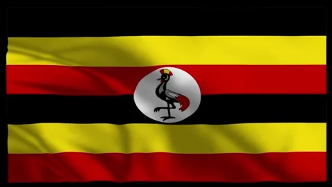 Uganda Wavy Flag Animation | Eastern Africa Stock Footage 303700277