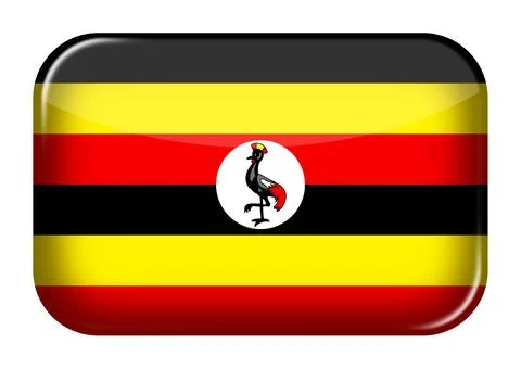 Uganda web icon rectangle button 스톡 일러스트