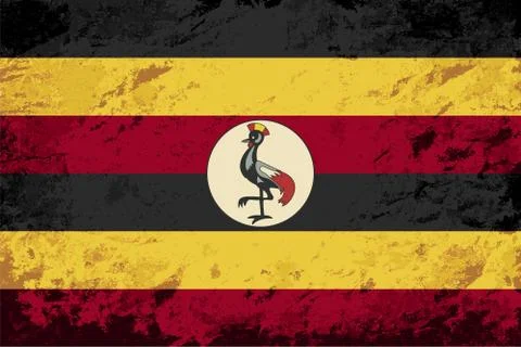 Ugandan flag. Grunge background. Vector illustration Illustrazione stock